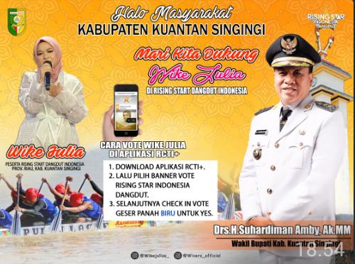 Wakil Bupati Kuansing Minta,Masyarakat Riau Dukung Wike Julia di Rising Star Indonesia